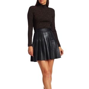 Maje Jabaki Leather Pleated Skirt